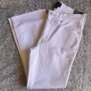 J. Crew White Mid-Rise Flare Crop Jeans